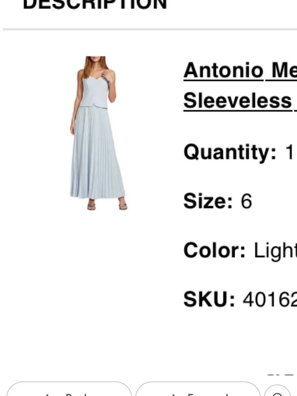 ANTONIO MELANI Light Blue Pleated Maxi Skirt